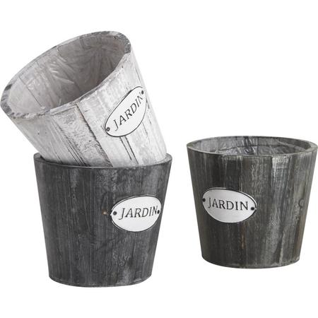 Pot en bois Jardin Ø 13 cm Blanc