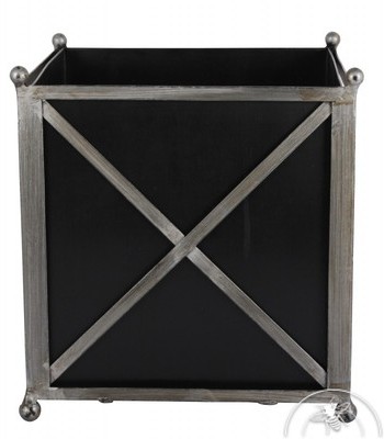 Grand cache pot noir et argent Talos