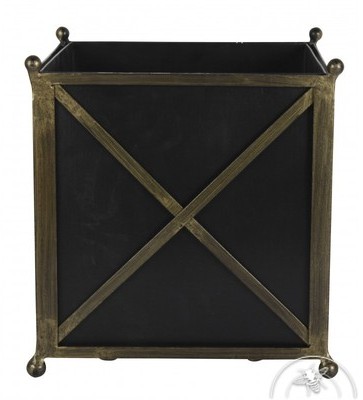 Grand cache pot noir et bronze Talos