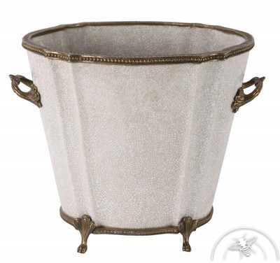 Cache pot ovale blanc Eden