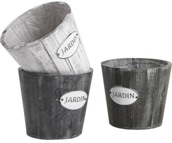 Pot en bois Jardin Ø 20 cm Noir