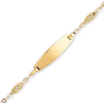 Gourmette bébé perles (or jaune 18ct)