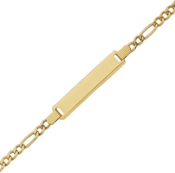 Gourmette enfant cheval alternée (or jaune 18ct)