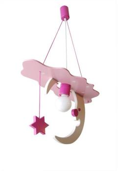 Luminaire Lune Rose et Blanc