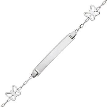 Gourmette bébé papillons (or blanc 18ct)