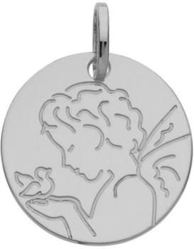 Médaille Ange à loiseau (or blanc 9ct)