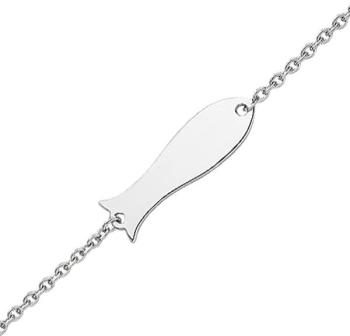 Gourmette bébé poisson (or blanc 18ct)