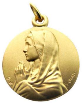Médaille Vierge Ave Maria (or jaune 18ct)