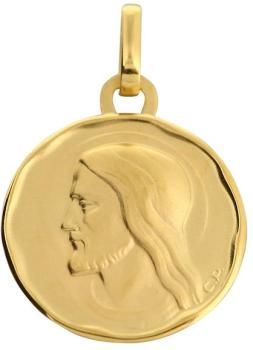 Médaille Christ ronde (or jaune 18ct)