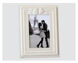 Cadre photo en bois blanc avec motif coeur pour 1