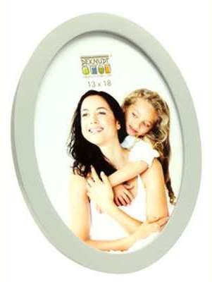 Cadre photo oval en bois argenté Cadre photo oval en bois argenté