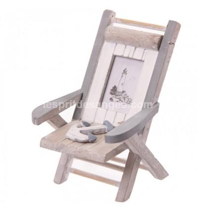 Cadre photo en forme de chaise longue en bois Haut