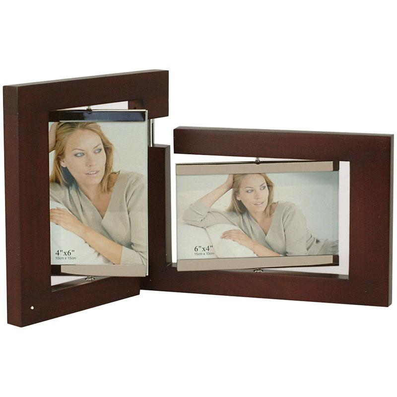 Cadre photo en bois wengé 2 vues 10x15 Cadre photo en bois wengé