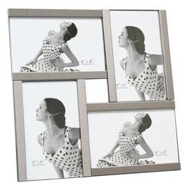 Cadre photo multivues en métal argenté pour 4 phot