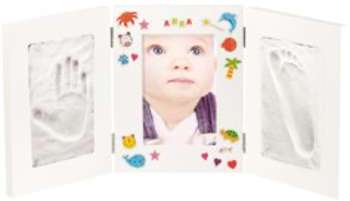 Cadre 3 en 1 spécial bébé avec photo et moulages - Cadre 3 en 1 spécial bébé