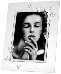 Cadre photo en verre avec décor papillons blanc