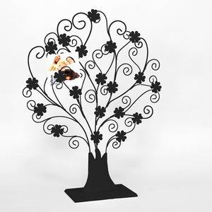 Cadre photo arbre volute et fleurs noir