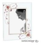 Cadre photo en verre avec décor fleurs rose