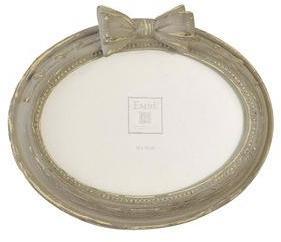 Cadre photo oval cerusé taupe avec noeud pour 1 10