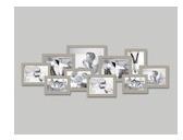 Cadre photo multivues pèle mele taupe mural