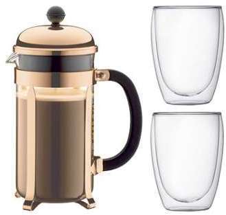 Cafetière à piston Bodum Chambord 1 l + Verre Pavi
