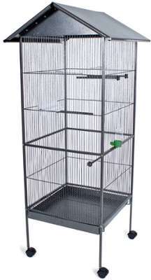 Cage à oiseaux, Volière, Argentée, 162 cm de haut