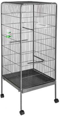 Cage à oiseaux, Volière, Argentée, 146 cm de haut