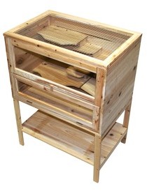 Cage pour rongeurs, Clapier en bois avec porte et