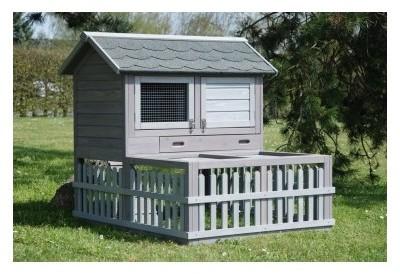 CAGE LAPIN CLAPIER EN BOIS VILLAGE