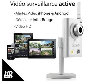 Caméra IP Wifi HD 720p compatible iPhone & Android