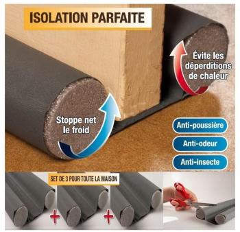 Set de 3 boudins bourrelets doubles stop froid Set de 3 boudins bourrelets