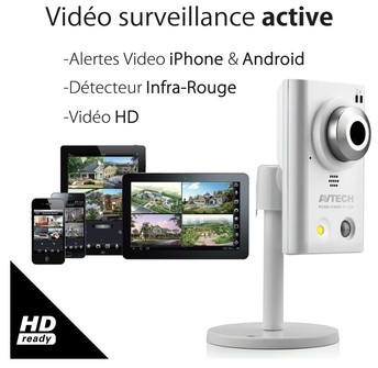 Caméra IP Ethernet HD 720p compatible iPhone & And