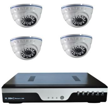 Kit vidéo-surveillance 4 caméras dômes IP FULL HD