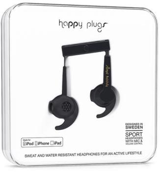 Écouteurs Happy Plugs Sport MFI Black