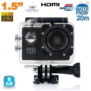 Caméra sport action étanche ECRAN 1,5 HD 1080p gra