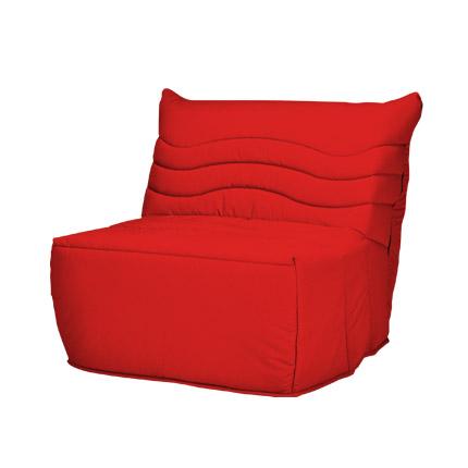 Banquette-lit accordéon 90cm 30kg, uni rouge