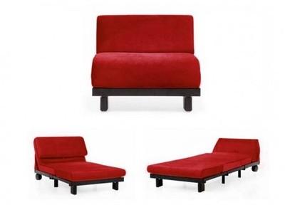 Fauteuil Convertible 1 Place ROLLING 80 RED (velou