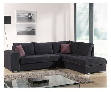 Canapé d angle noir en tissu FIGARI (12 coloris de Canapé d angle noir en tissu
