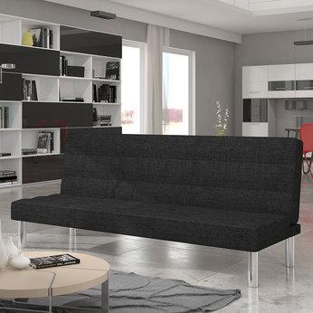 Banquette clic-clac noir en tissu BASIC 6