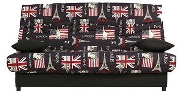 Banquette-lit clic-clac 130cm 26kg, motif london e