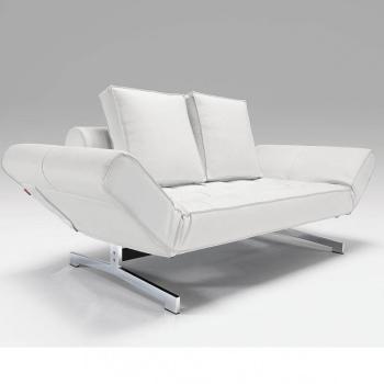 Ghia - Canapé-lit en cuir synthétique - blanc cuir Ghia - Canapé-lit en cuir