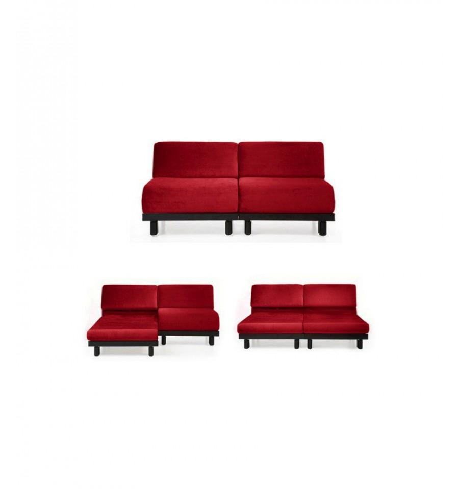 Canapé convertible 2 places PADDOCK DUO 140 Rouge