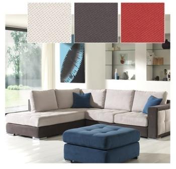 Canapé d angle en tissu OLMETO (12 coloris de coussins Canapé d angle en tissu OLMETO