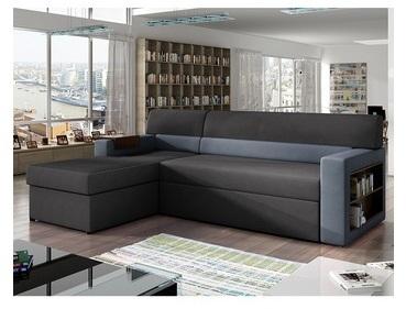 Canapé dangle convertible noir en tissu XAVERY 5