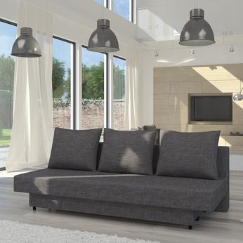 Canapé convertible 3 places gris en tissu JOHN