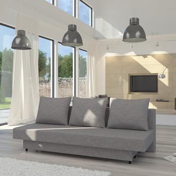 Canapé convertible 3 places gris en tissu JOHN 3