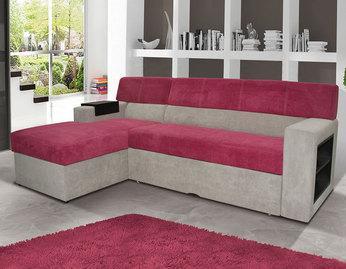 Canapé d angle convertible en tissu effet nubuck gris Canapé d angle convertible