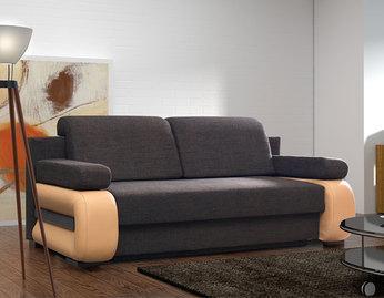 Canapé convertible en tissu avec coffre DELIA 2