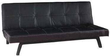 Canapé clic-clac en cuir synthétique coloris noir