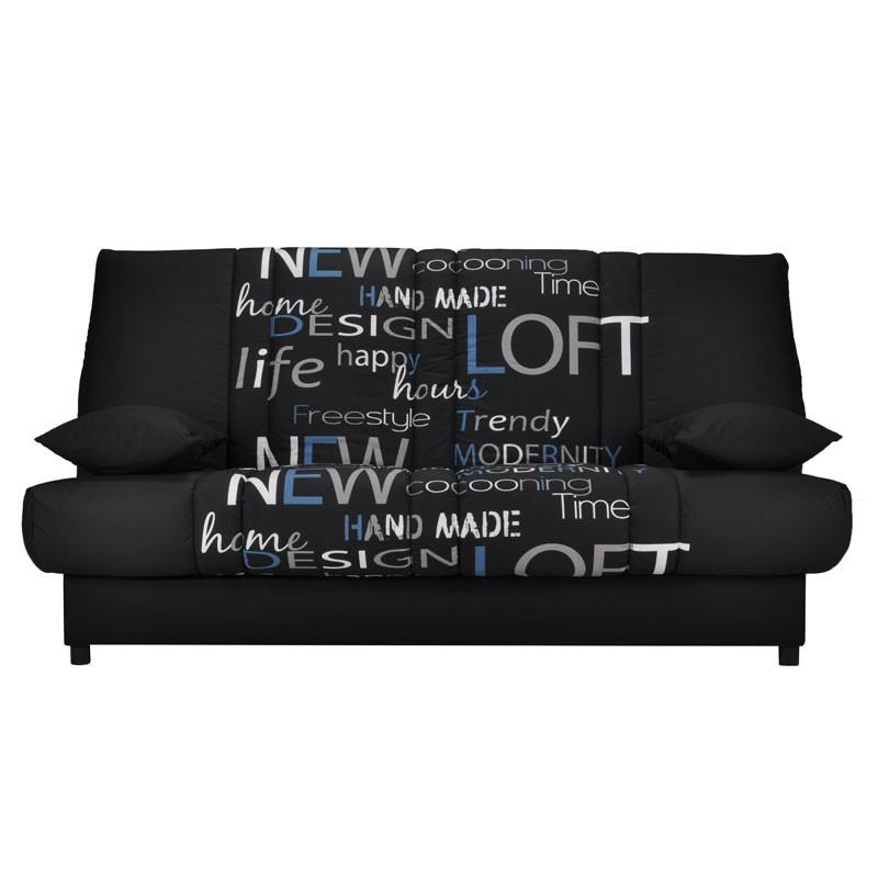 Banquette-lit clic-clac matelas HR 130 cm - KARI n
